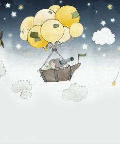 3D COCUK ODASI POSTERLERİ 165 UÇAN BALON FİL