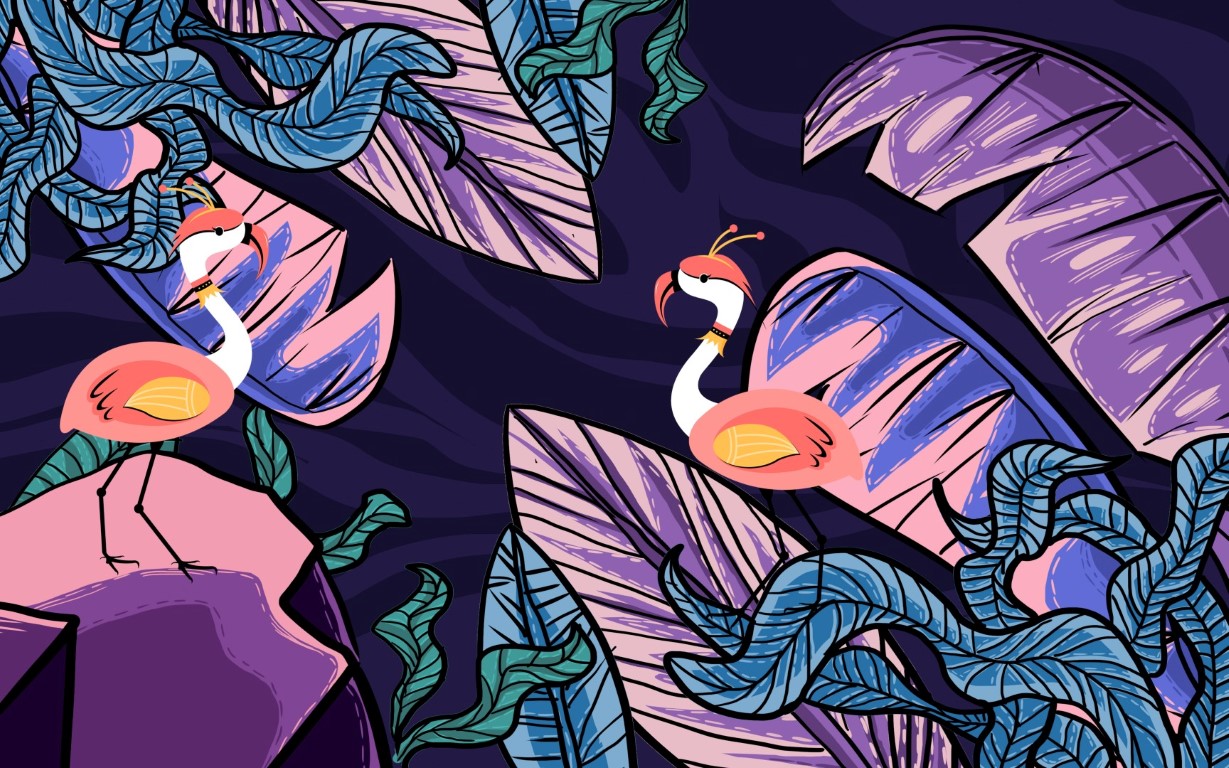 3D-TROPICAL-POSTERLER-2128-FLAMINGO